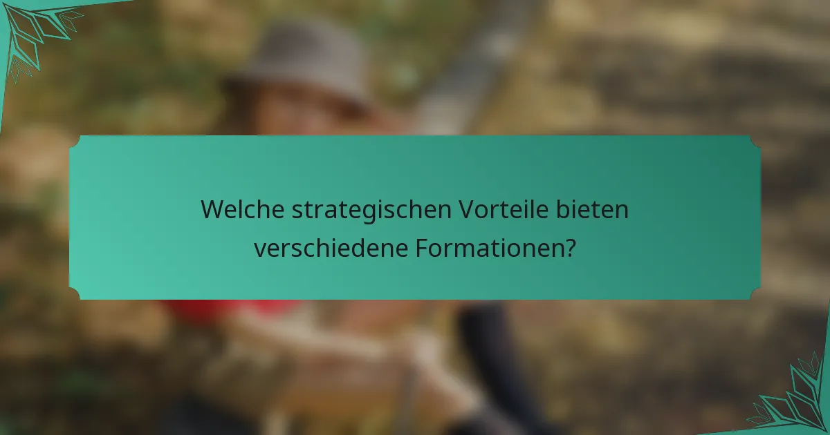 Welche strategischen Vorteile bieten verschiedene Formationen?