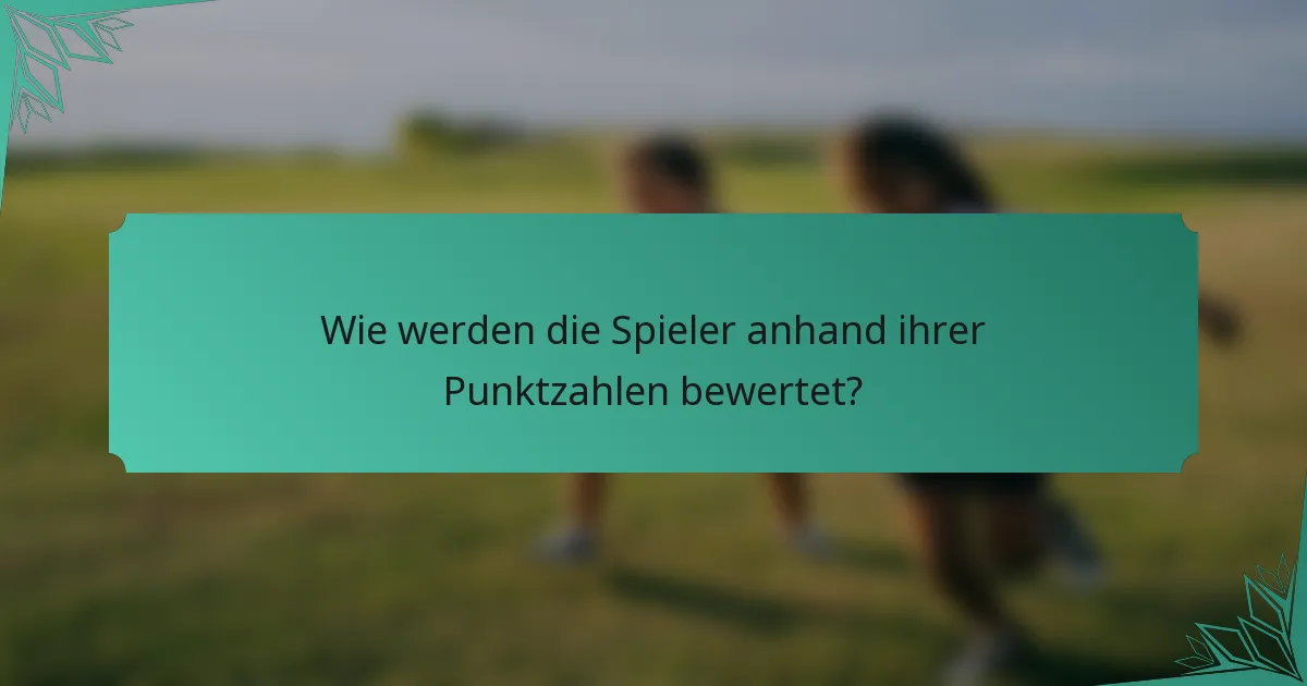 Wie werden die Spieler anhand ihrer Punktzahlen bewertet?